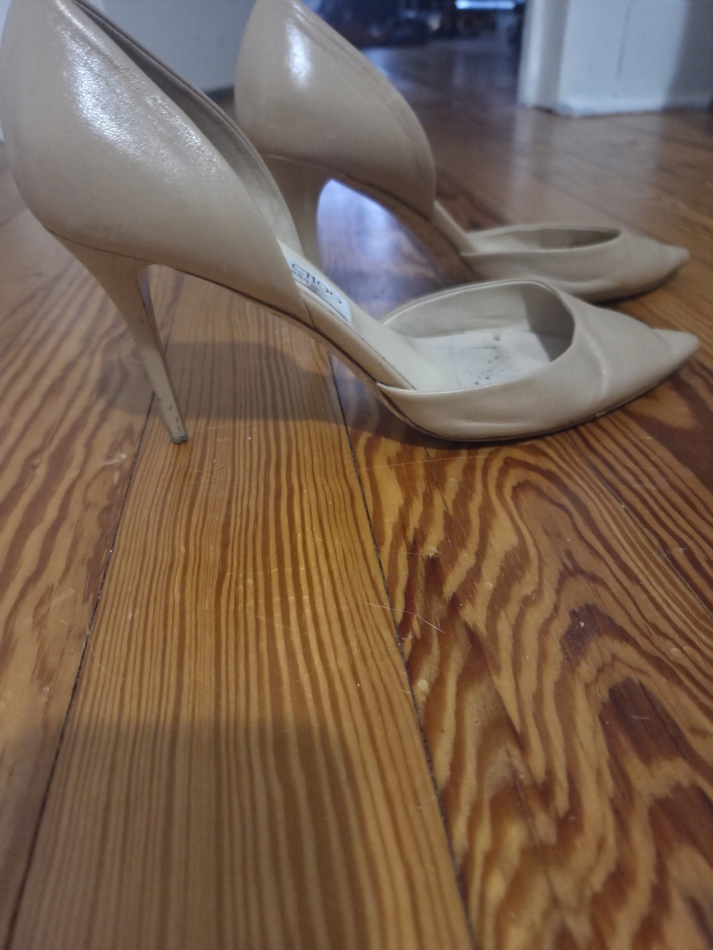 Jimmy Choo Nude Pointed-Toe Cutout Pumps - Picture 5 of 6